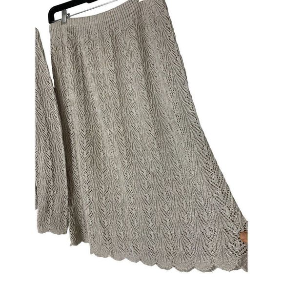 80s Women’s VTG Evanna New York crochet sweater skirt set 2 piece size M/L 5307 - Picture 5 of 7